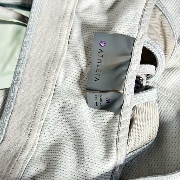 Athleta Sport Bra Medium Strappy Crossback Gray Pull On Medium Impact - Picture 6 of 6